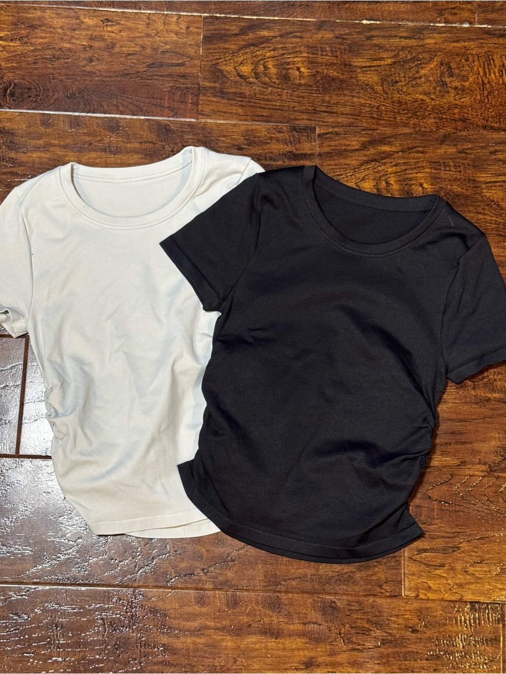 NWOT Set of 2 OQQ Black and Grey Compression Short Sleeve Workout Shirts Sz Sm